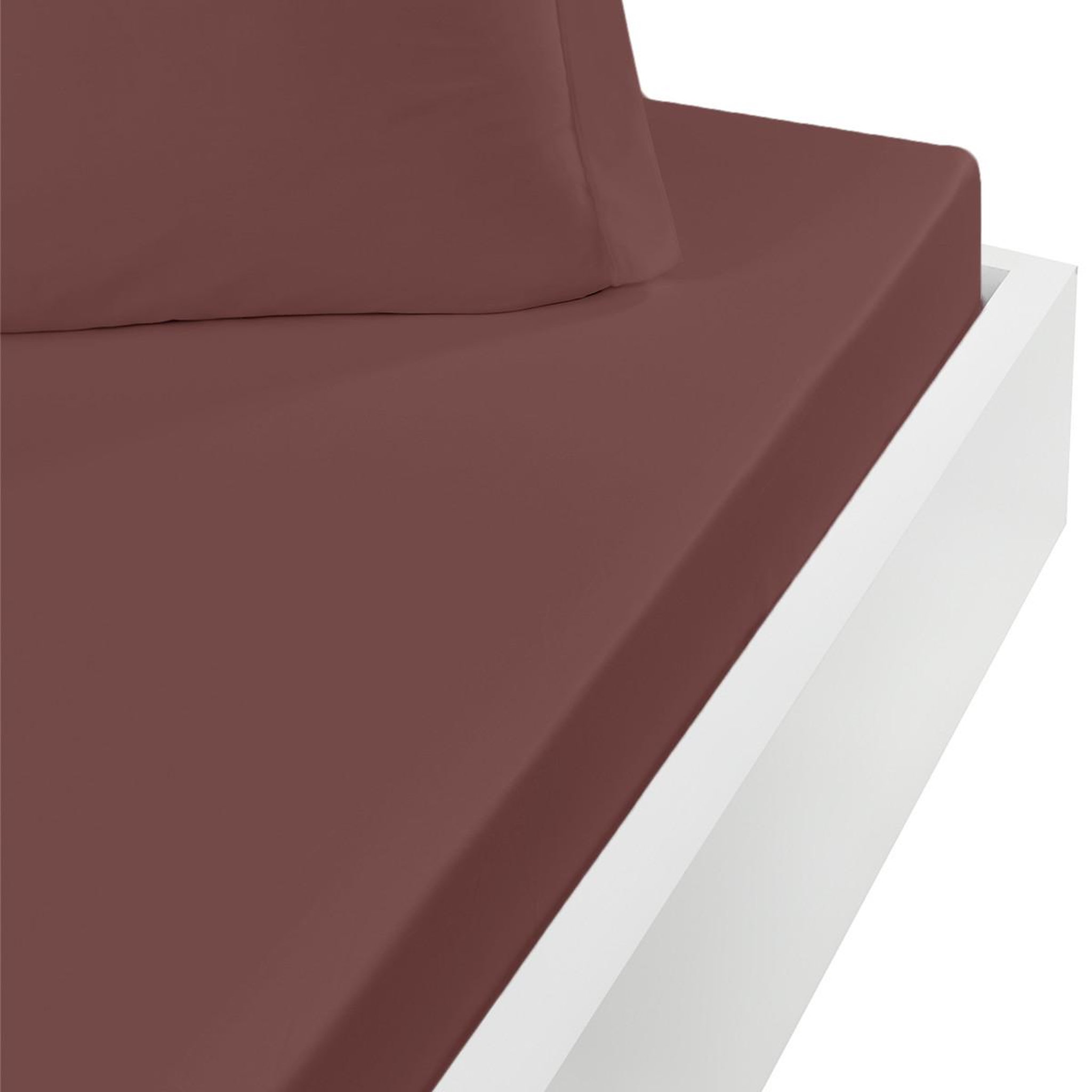 Sensei Maison Drap housse en percale lavée bonnet 30 cm HOME WASHED. Coloris disponibles : Rose, Bleu, Gris, Orange, Blanc