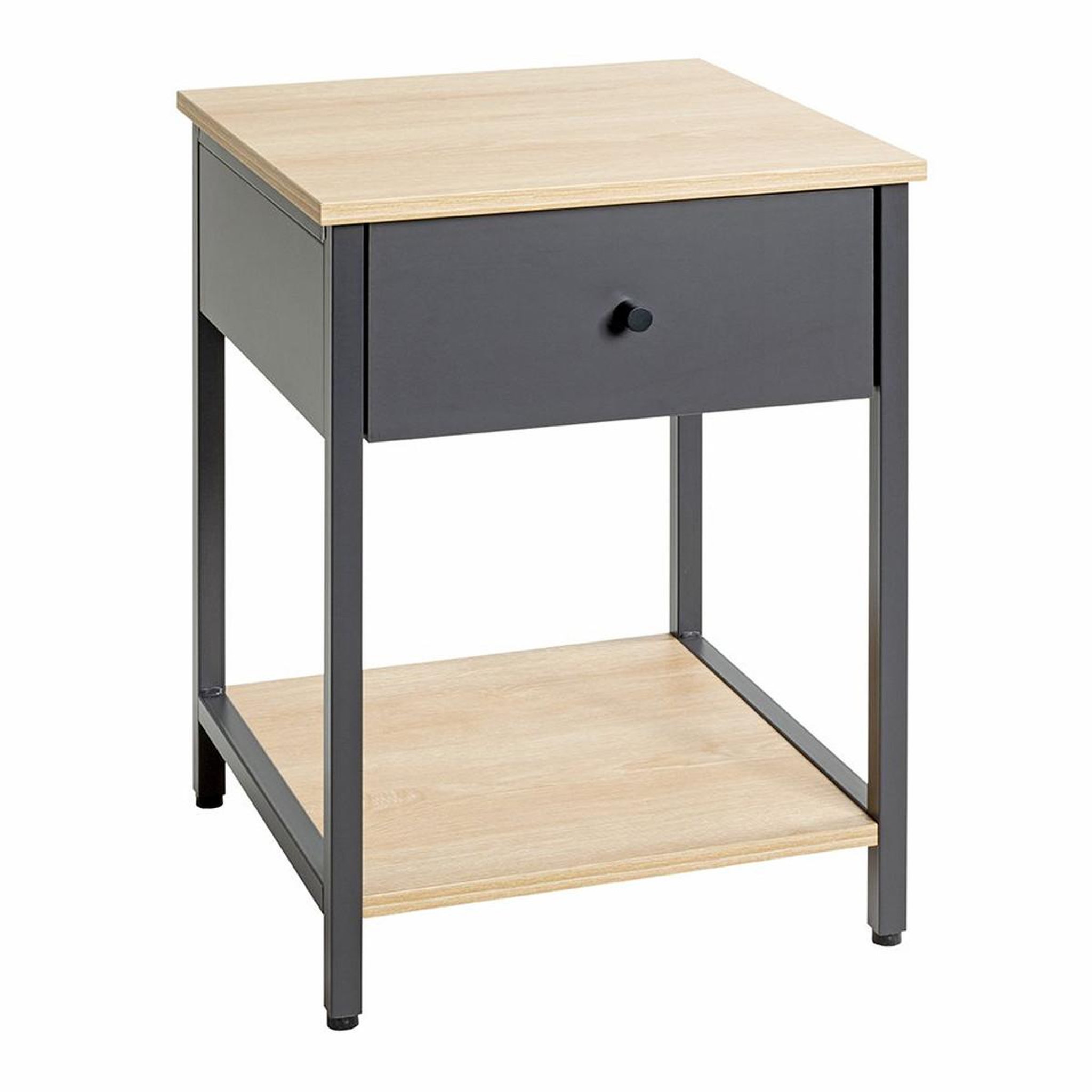 Paris Prix Table de chevet avec tiroir  burga  55cm anthracite & naturel