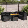 Voir la diapositive 1 : VIDAXL Salon de jardin 9 pcs avec coussins noir resine tressee