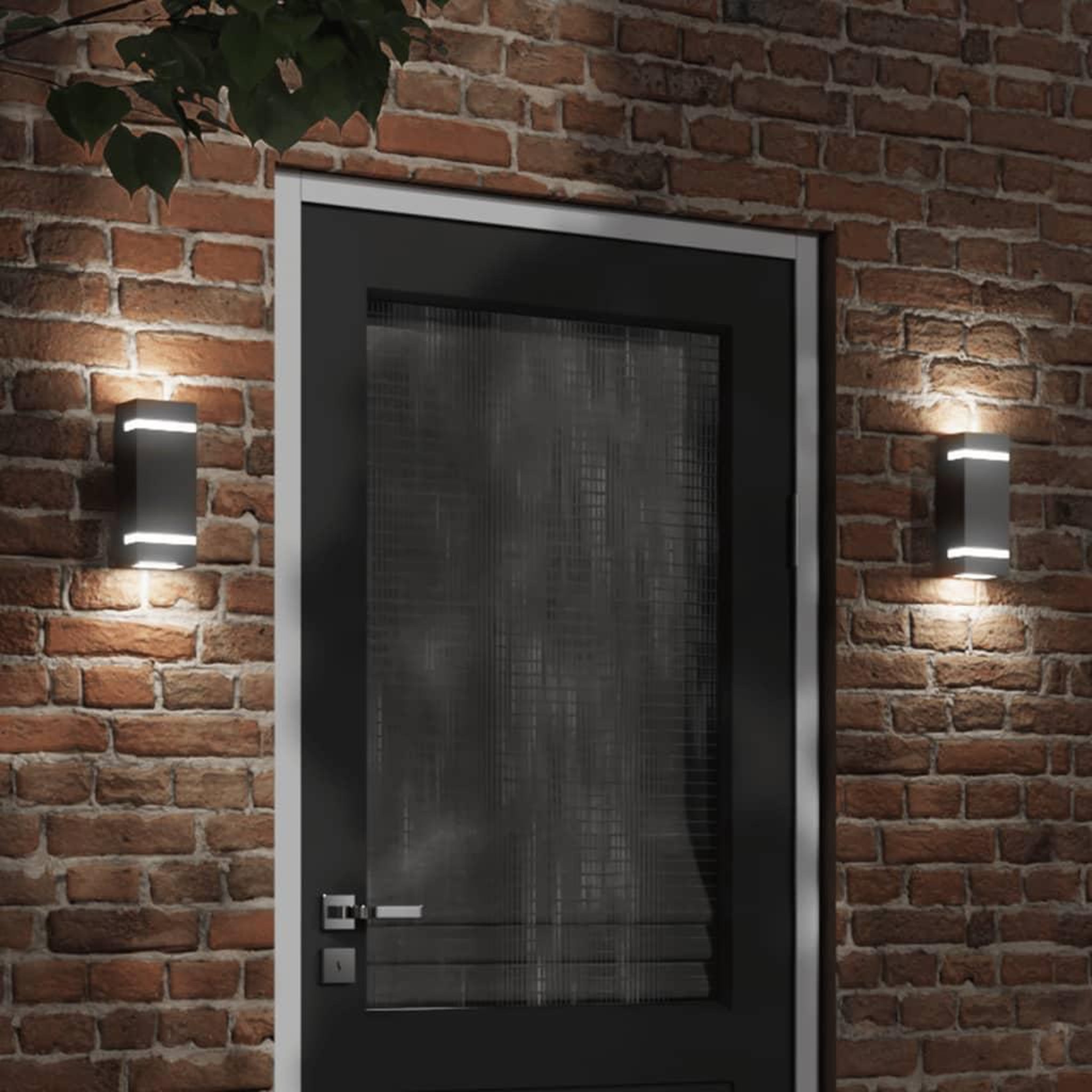 VIDAXL Applique murale d'exterieur noir acier inoxydable