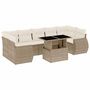 Voir la diapositive 2 : VIDAXL Salon de jardin avec coussins 8 pcs beige resine tressee