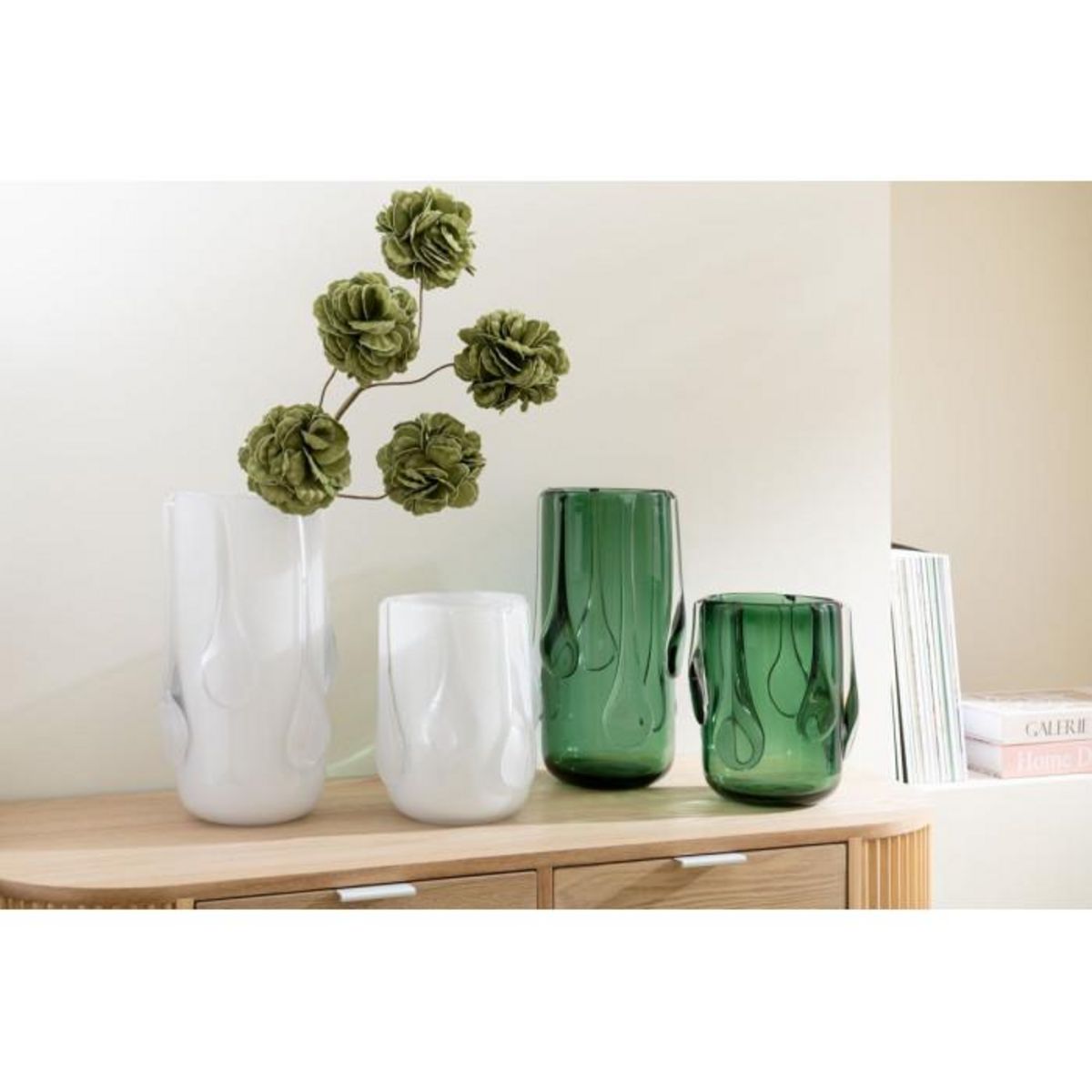 Paris Prix Vase Design en Verre  Drippy  33cm Vert