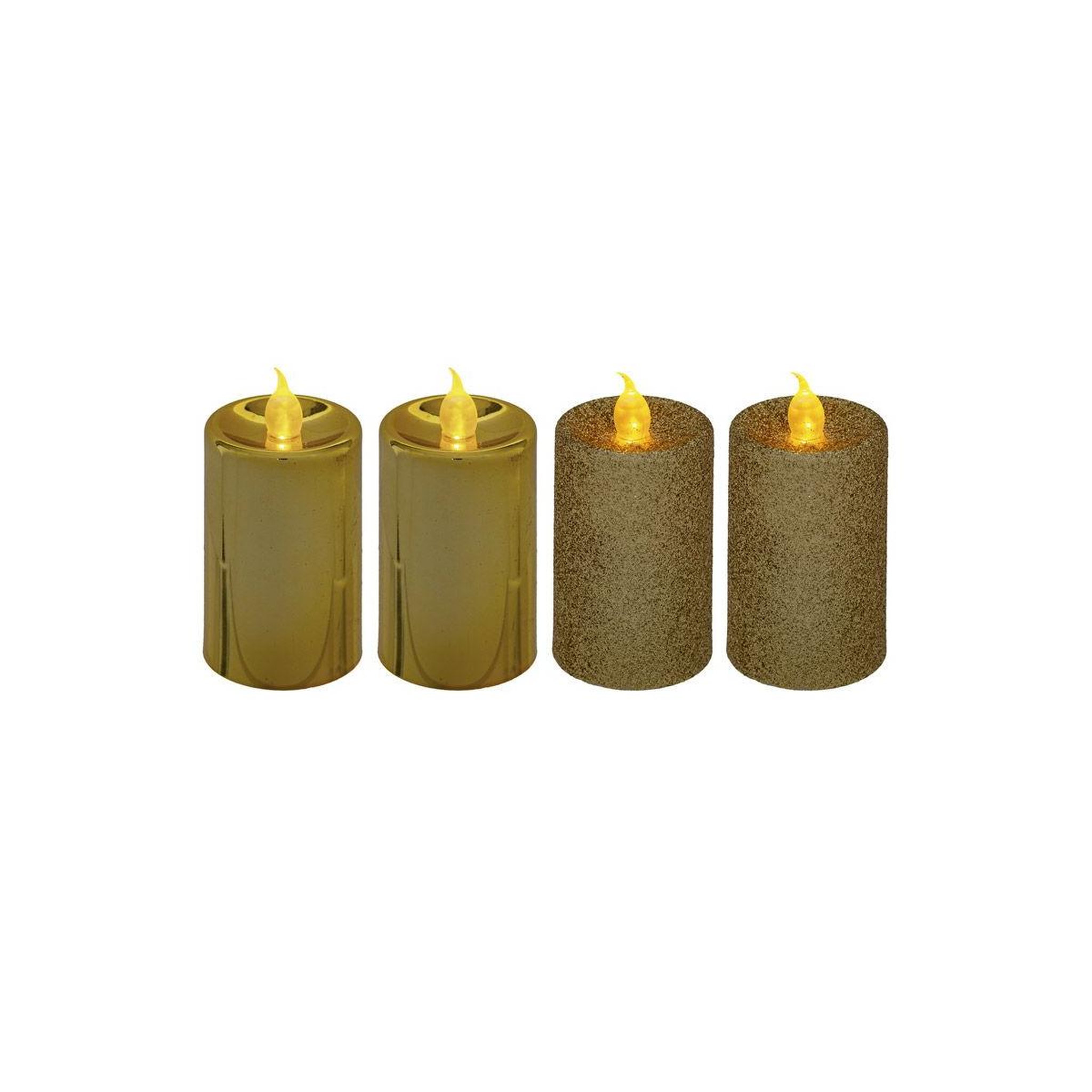 FEERIC LIGHT & CHRISTMAS Lot de 4 bougies votives  colorama  7cm or
