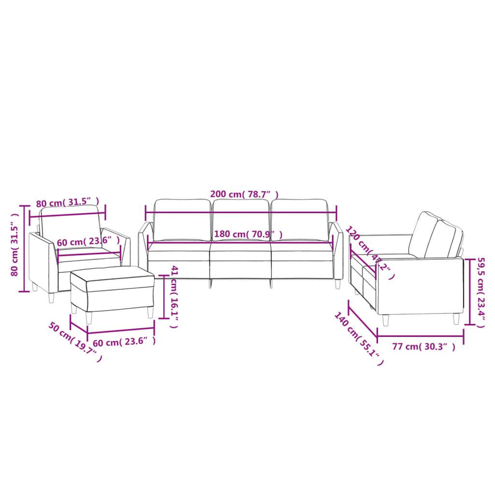 Voir la diapositive 6 : VIDAXL Ensemble de canapes 4 pcs avec coussins Creme Similicuir