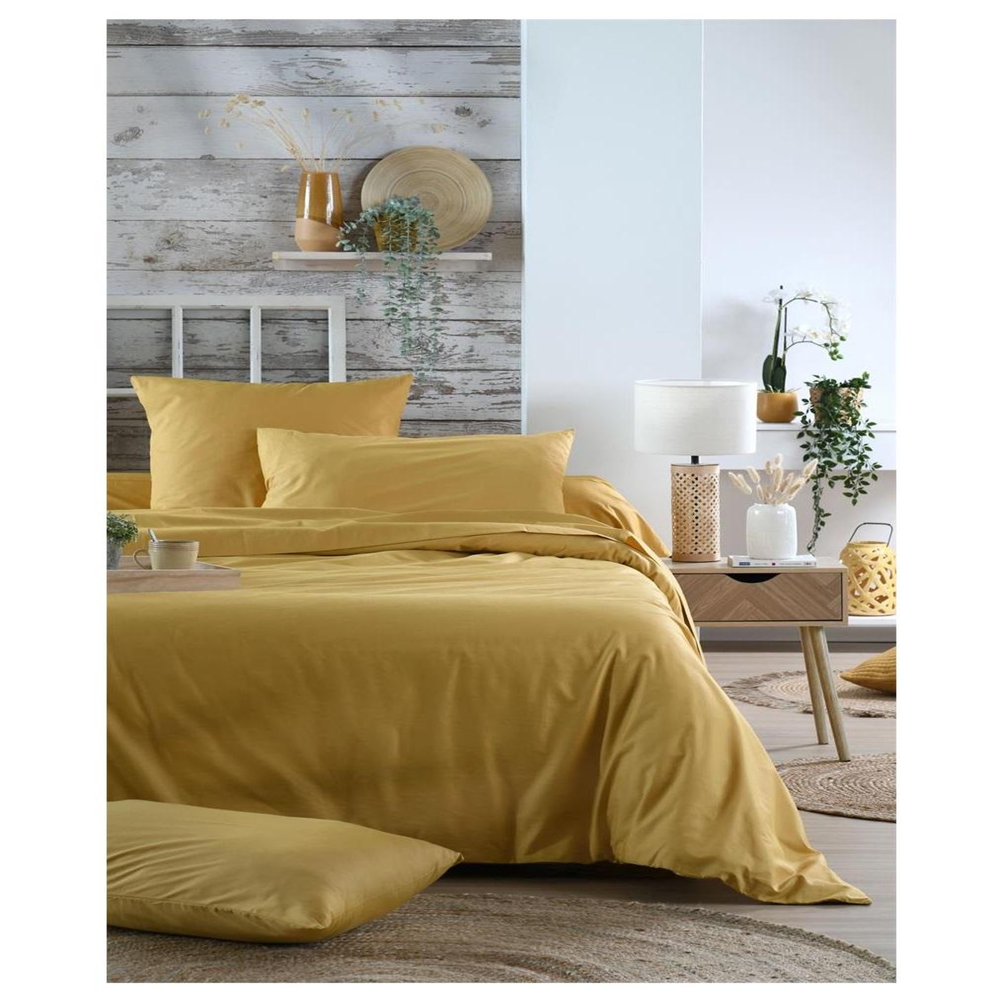 Voir la diapositive 3 : Eden Drap housse percale en coton nuage