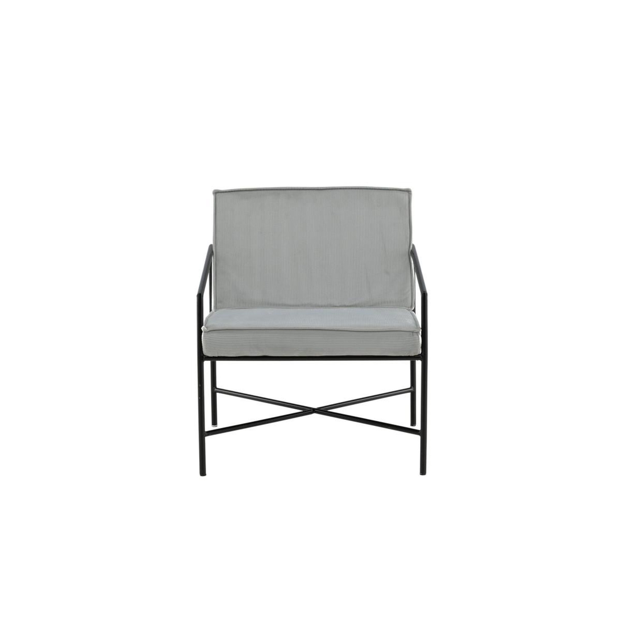 Voir la diapositive 2 : Paris Prix Fauteuil design velours côtelé  rakel  78cm gris