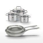 ELO Lot de 2 Poêles 24/28 cm et 3 Faitouts 14/16/20 cm Elo Relief Passion