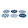Voir la diapositive 1 : Paris Prix Lot de 6 Dessous de Verre  Sea  9cm Bleu & Blanc