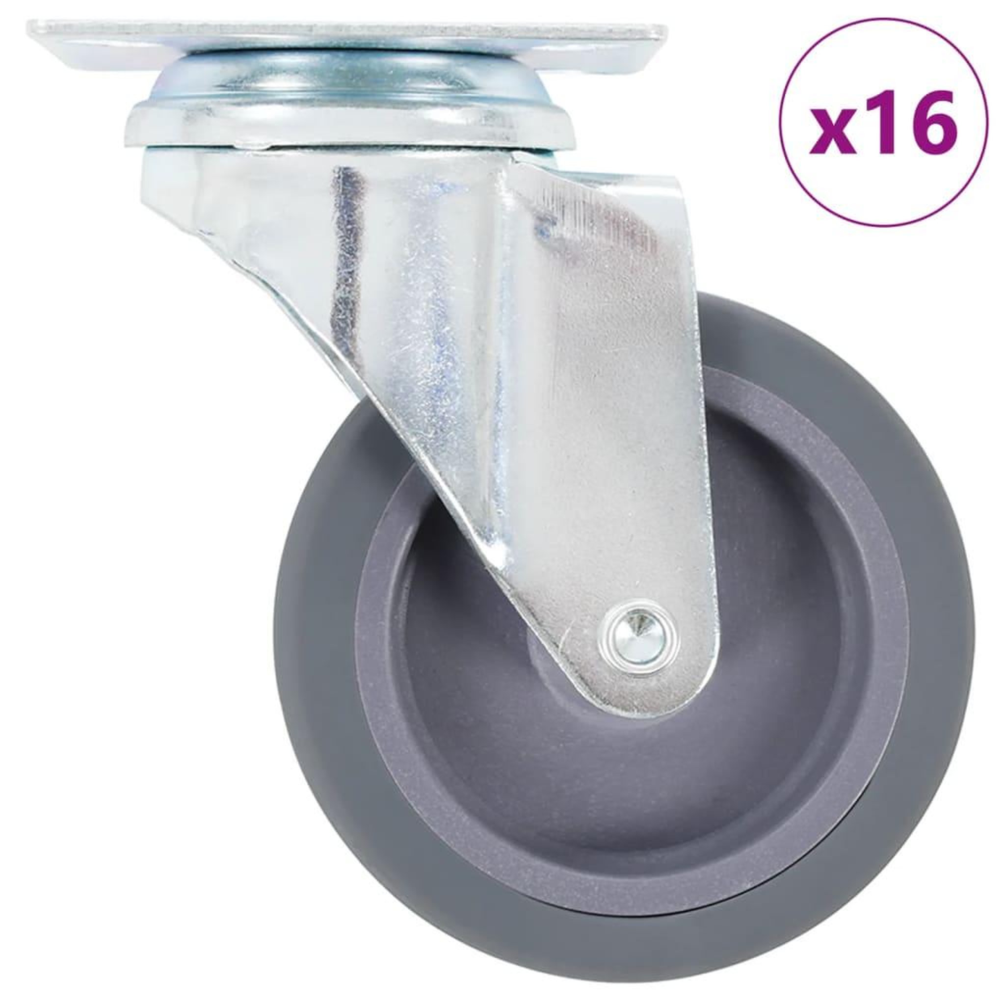 VIDAXL 16 pcs Roulettes pivotantes 75 mm