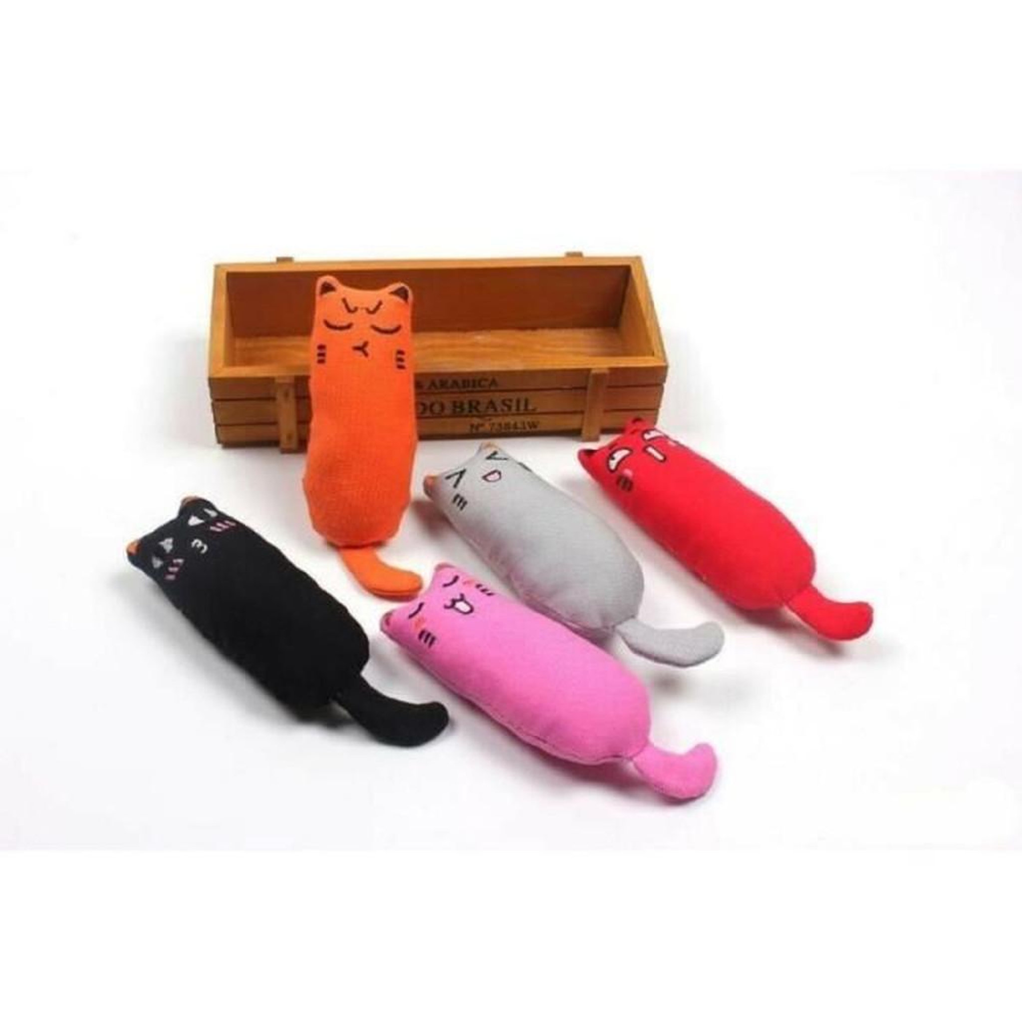 Voir la diapositive 4 : Peluche chat doudou à mâcher noir et menthe, herbe à chat pour attirer et stimuler le jeu (anti-stress)