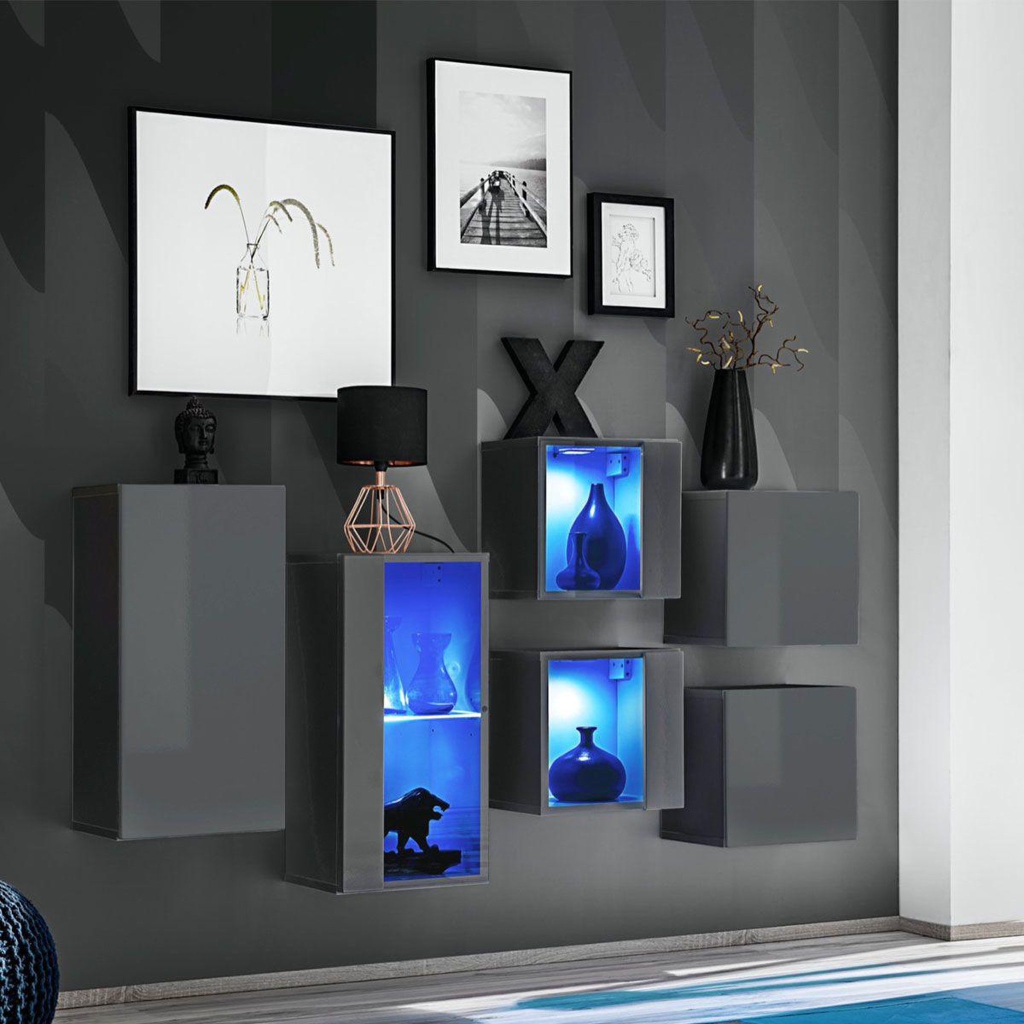 Voir la diapositive 2 : Paris Prix Meuble de rangement  switch iv  320cm gris