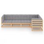 Voir la diapositive 3 : VIDAXL Salon de jardin 5 pcs avec coussins Bois de pin massif