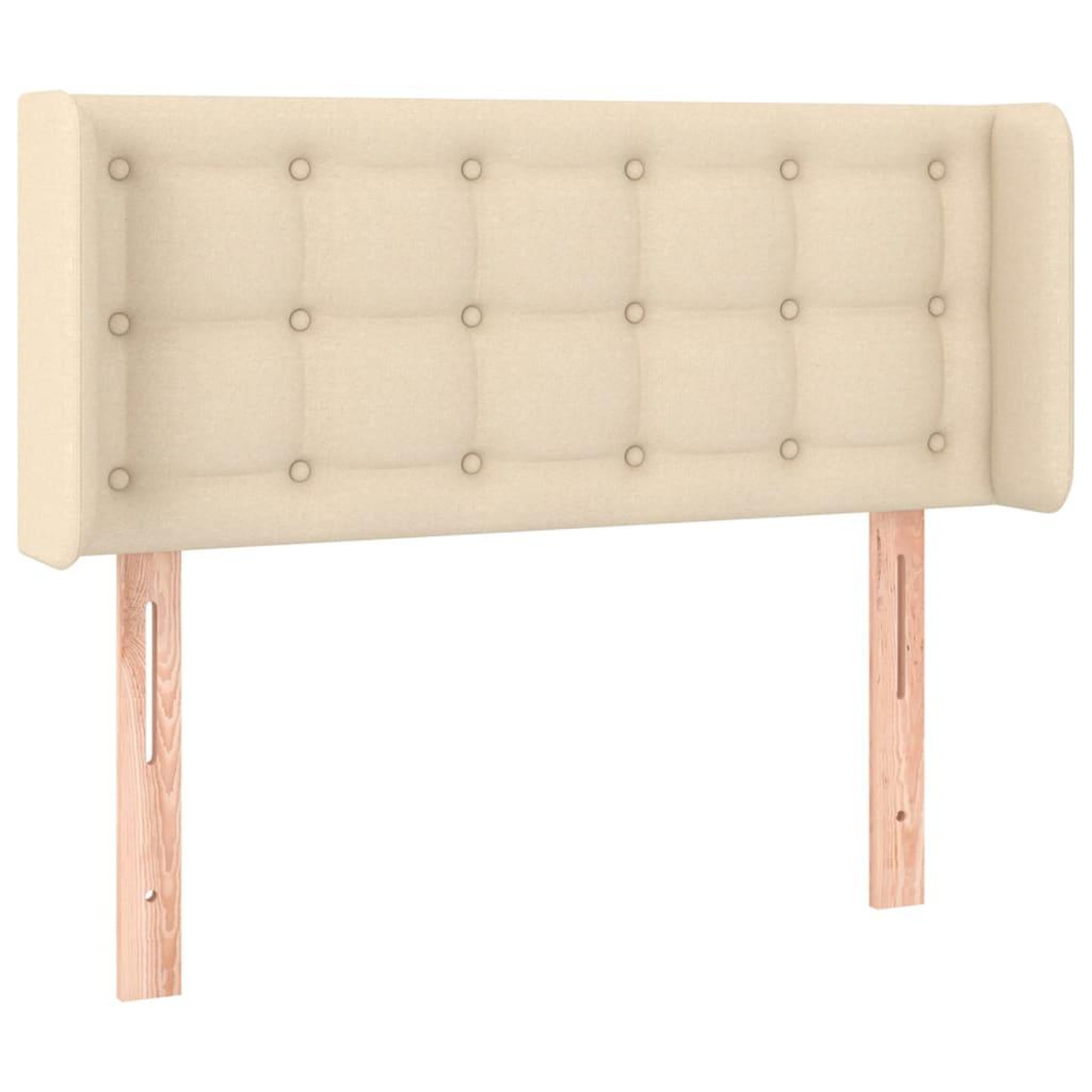 Voir la diapositive 2 : VIDAXL Tete de lit avec oreilles Creme 93x16x78/88 cm Tissu