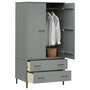 Voir la diapositive 3 : VIDAXL Garde-robe avec pieds en metal Gris 90x55x172,5 cm Bois OSLO