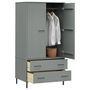 Voir la diapositive 3 : VIDAXL Garde-robe avec pieds en metal Gris 90x55x172,5 cm Bois OSLO
