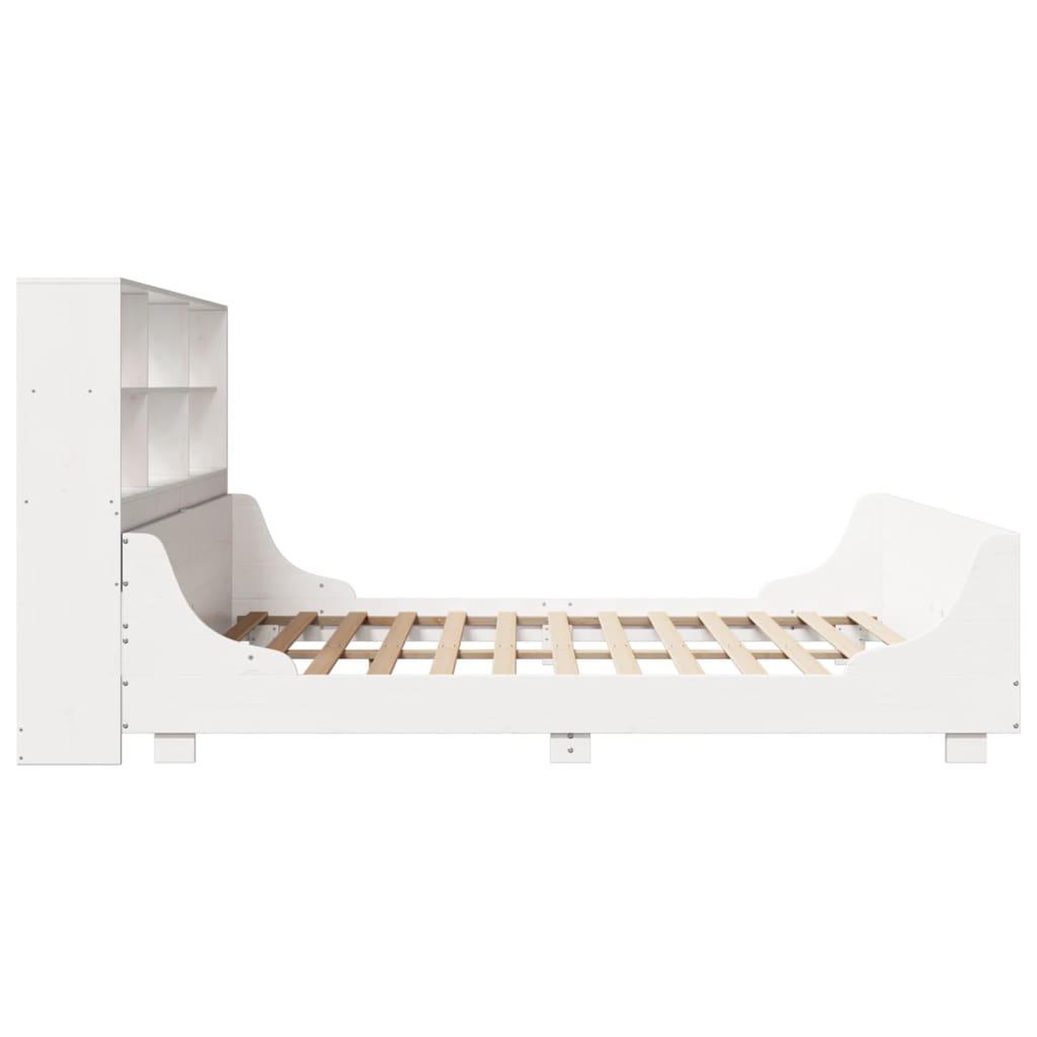 Voir la diapositive 5 : VIDAXL Lit bibliotheque sans matelas blanc 180x200 cm bois massif