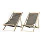Voir la diapositive 1 : ITALIADOC Lot de 2 transats pliants multipositions gris BETTY