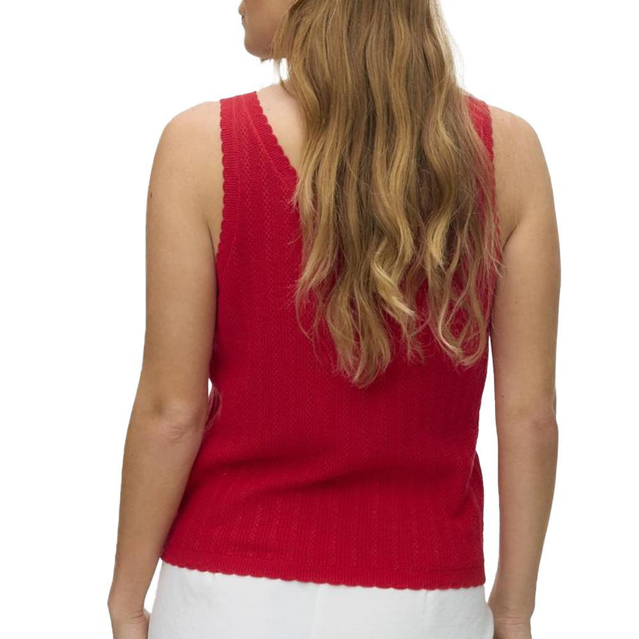 Voir la diapositive 2 : Vero Moda T-Shirt Rouge Femme Vero Moda Pointelle