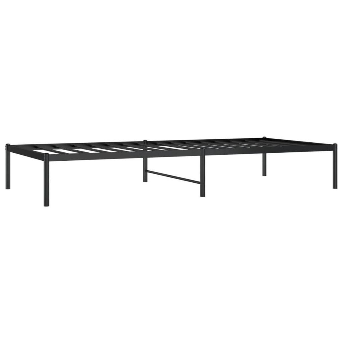 VIDAXL Cadre de lit metal sans matelas noir 90x200 cm