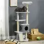 PAWHUT Arbre à chat multi-équipement griffoirs grattoirs plateformes niche panier jeu boules gris
