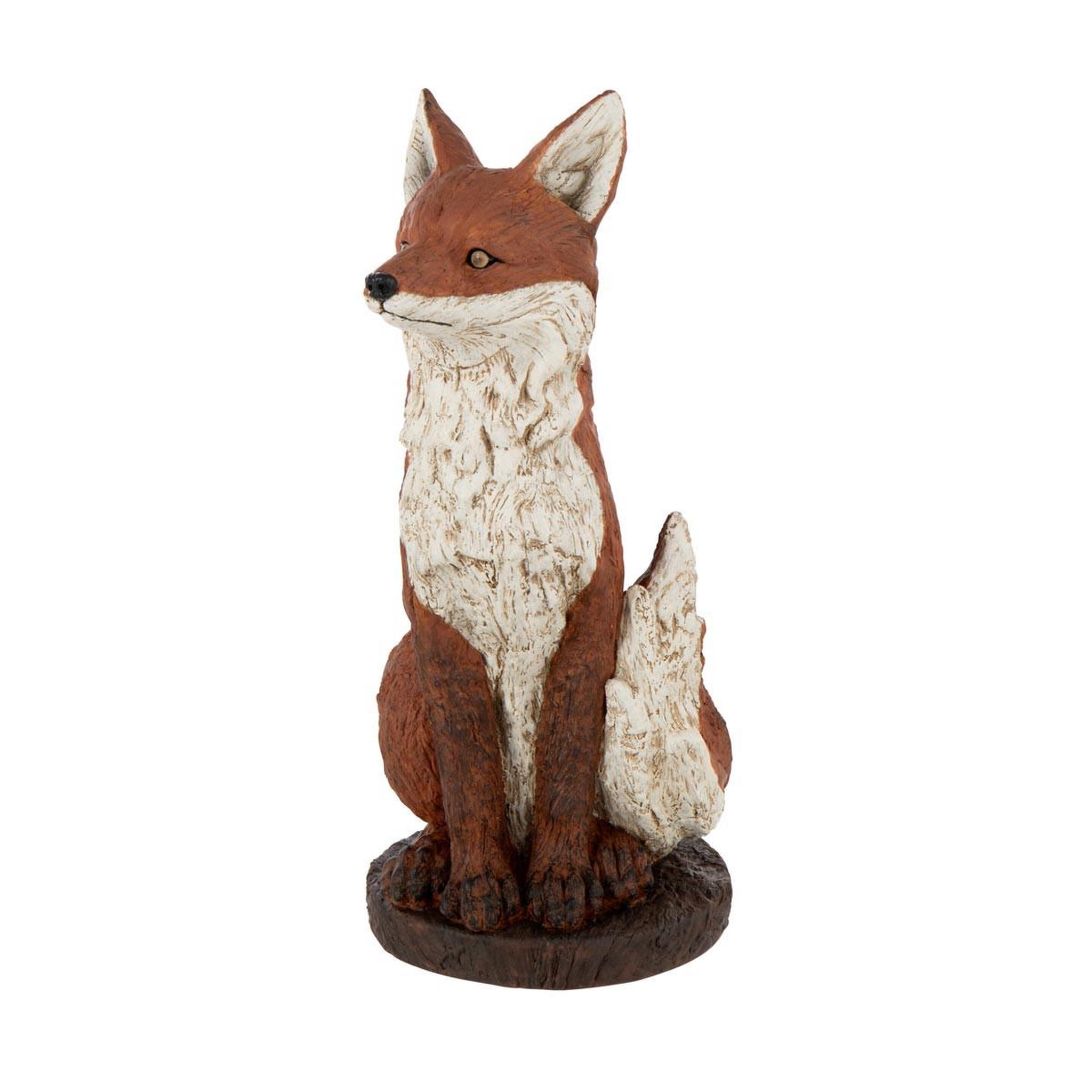 Voir la diapositive 2 : J-LINE Statue renard assis  automn  52cm rouille