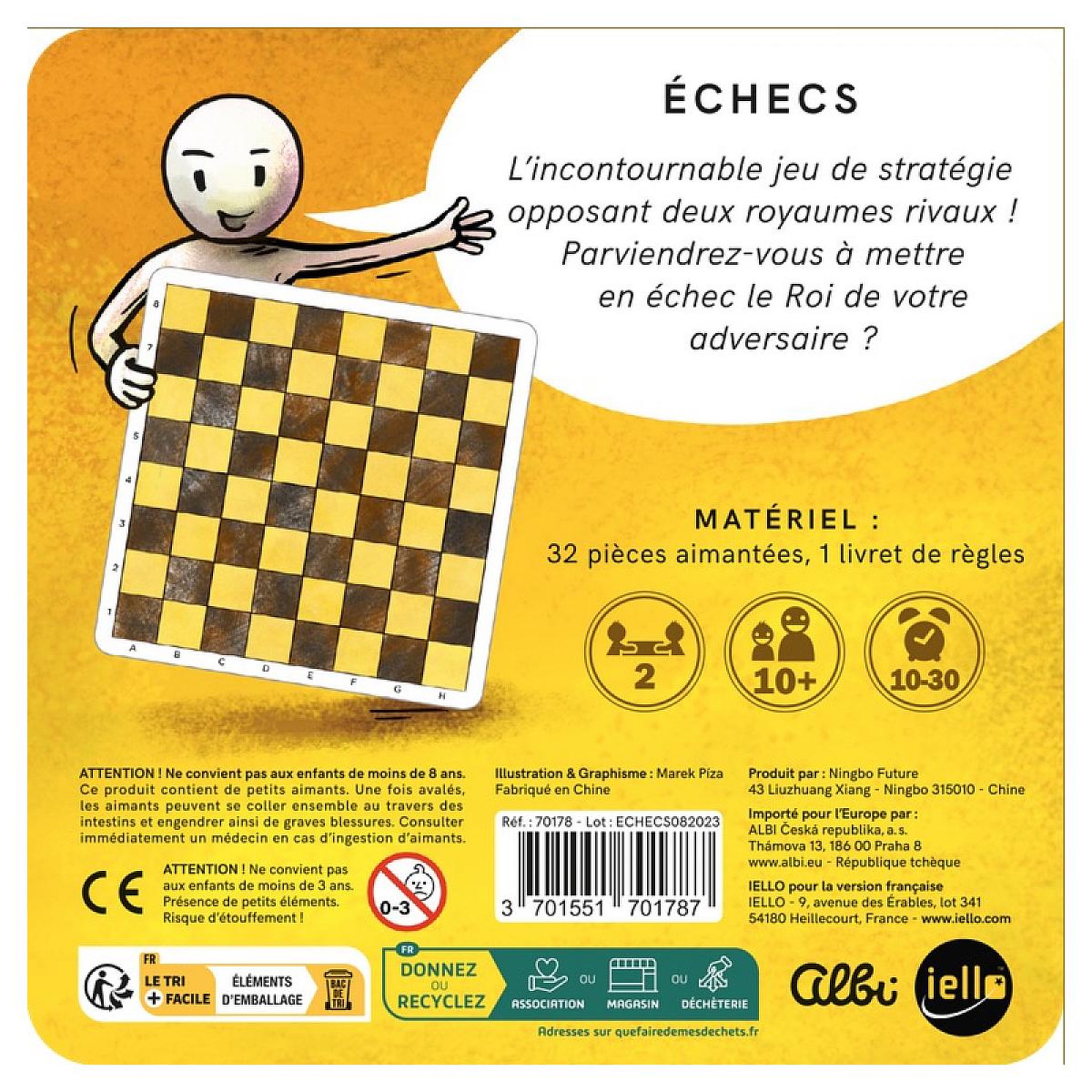 Voir la diapositive 2 : Iello Jeu d echecs magnetique - Petit format