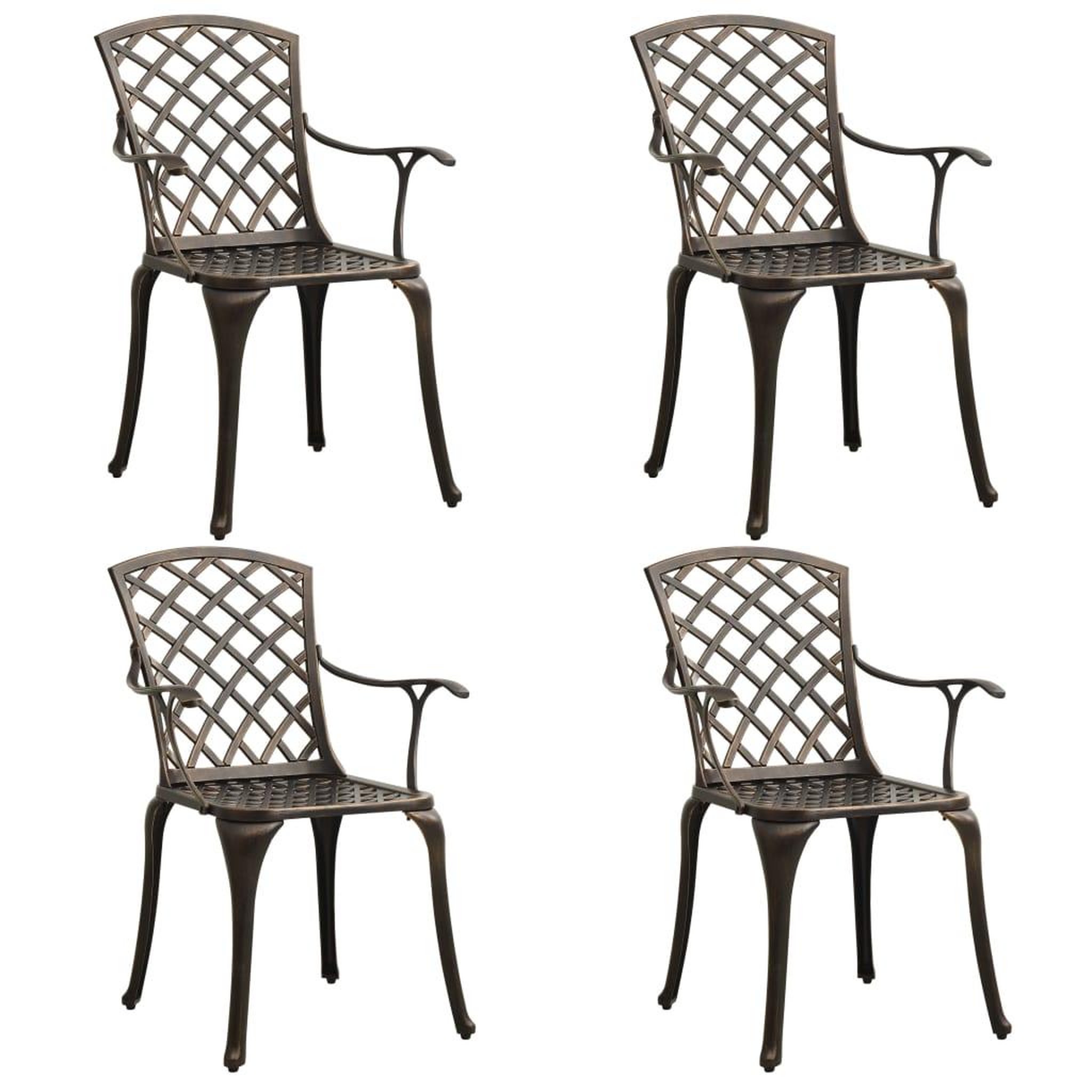 Voir la diapositive 3 : VIDAXL Ensemble de bistro 5 pcs Aluminium coule Bronze