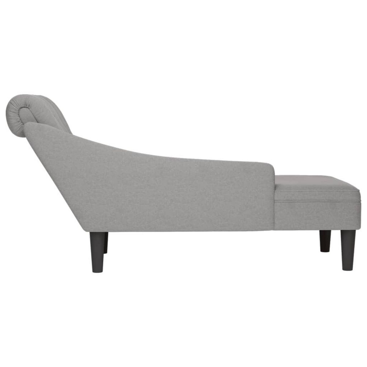 VIDAXL Fauteuil long avec coussin et accoudoir droit gris nuage tissu