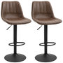 Voir la diapositive 1 : HOMCOM Lot de 2 tabourets de bar Vintage pivotant réglable - repose-pied - revêtement synthétique marron