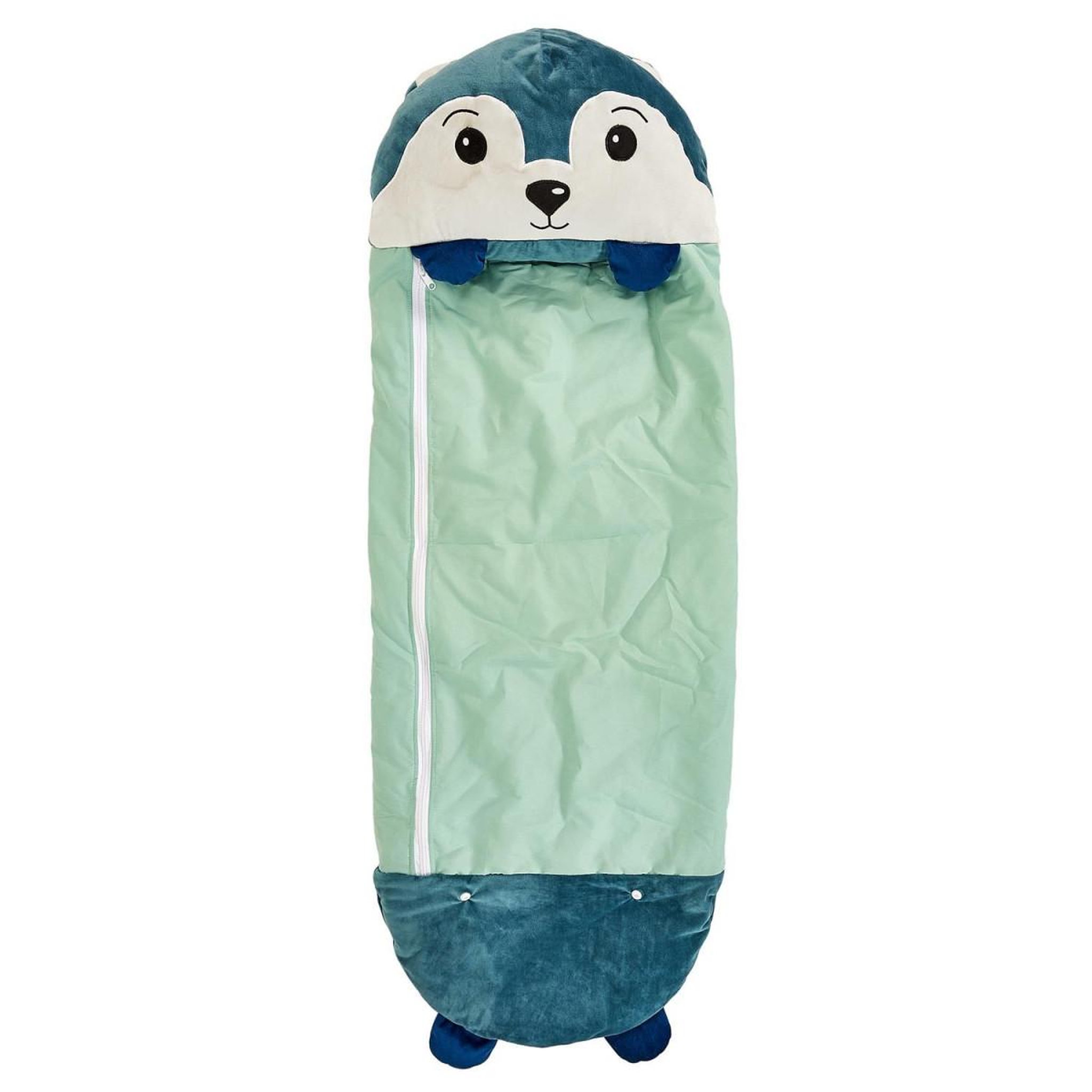 Voir la diapositive 2 : HOME DECO KIDS Sac de Couchage Convertible  Loup  50x130cm Bleu
