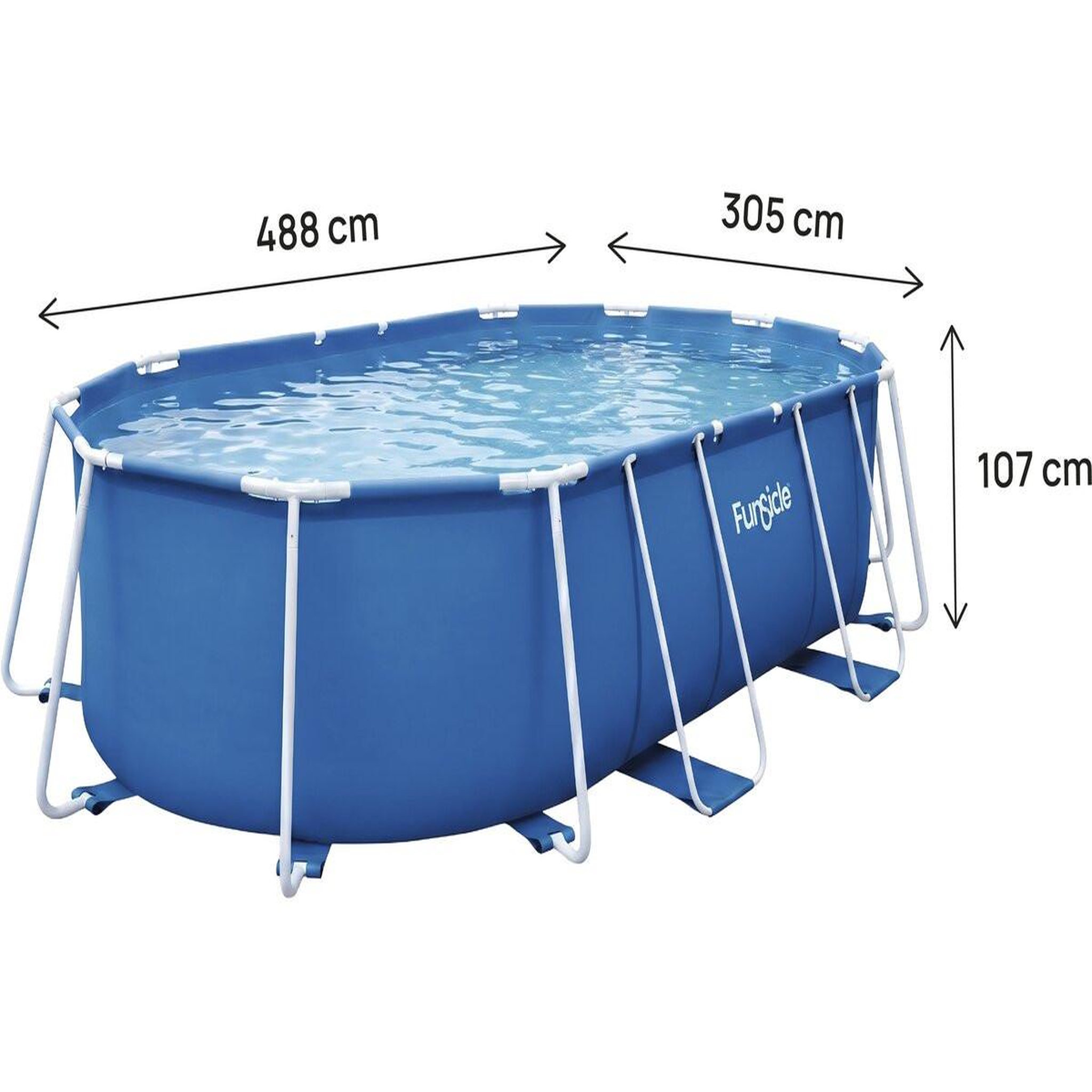 Voir la diapositive 4 : Habitat et Jardin Piscine tubulaire ovale  tina  - 4,88 x 3,05 x 1,07 m