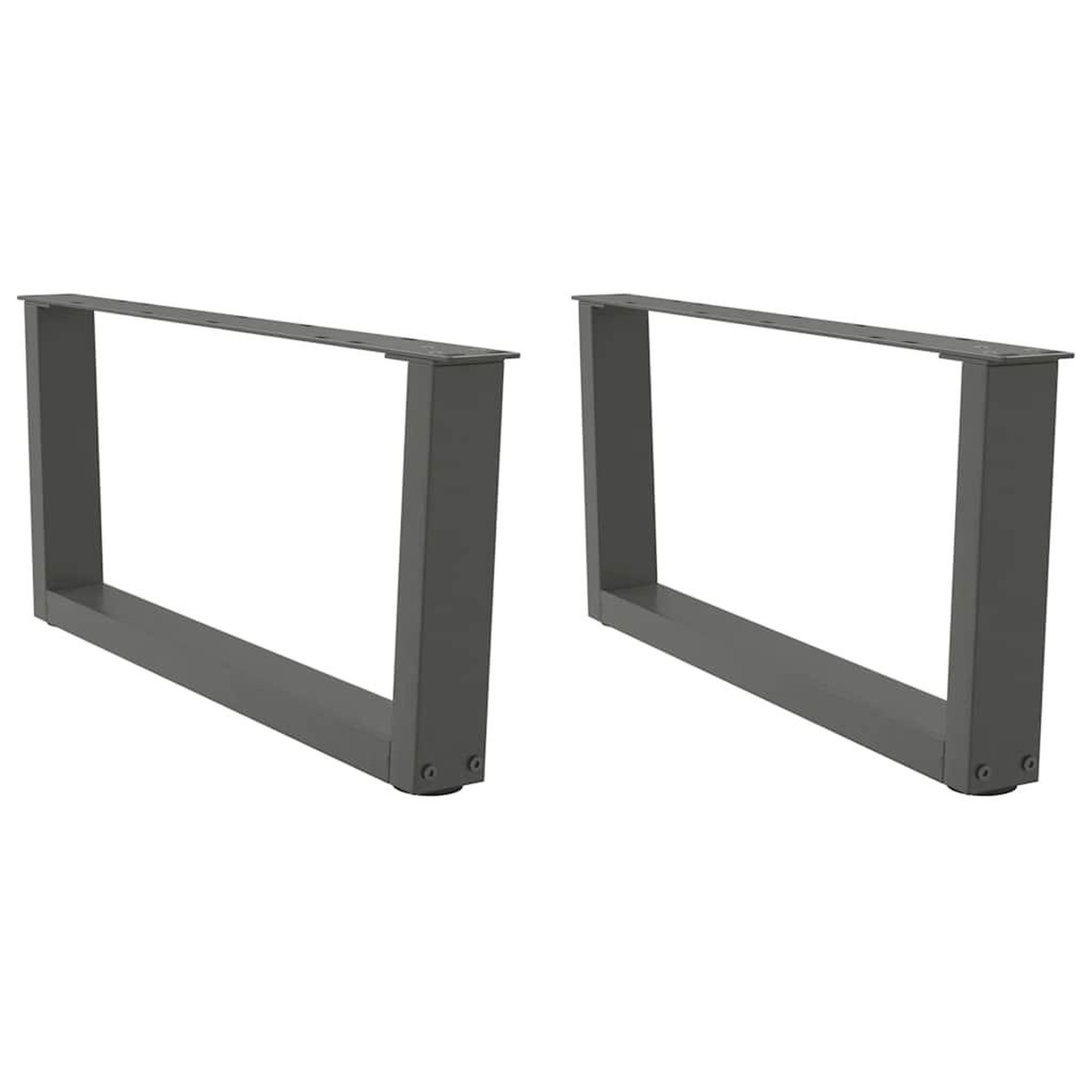 VIDAXL Pieds de table a manger forme V 2 pcs anthracite 70x(30-31,3)cm