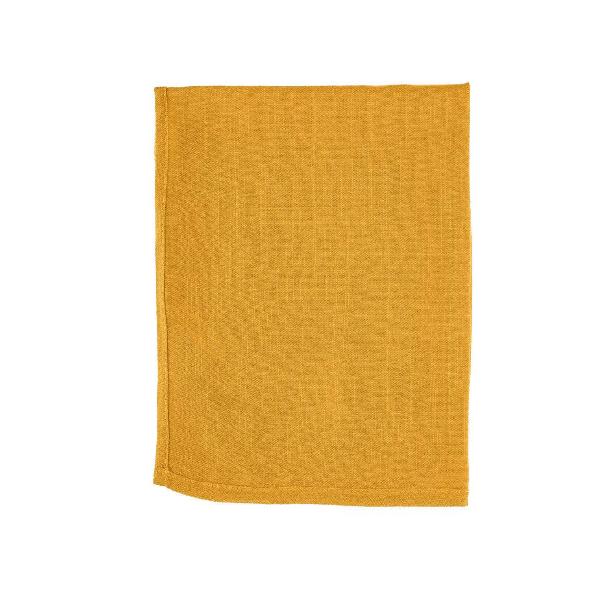 Voir la diapositive 3 : BJORN Serviette de table - 6 pièces - lin et coton jaune moutarde