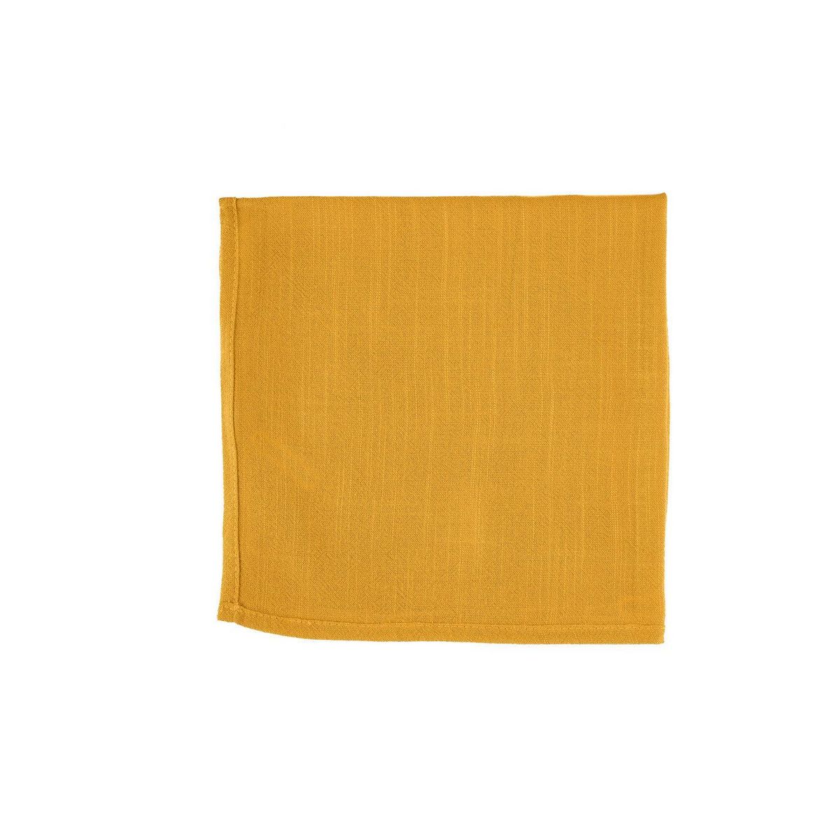 BJORN Serviette de table - 6 pièces - Lin et coton jaune moutarde