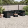 Voir la diapositive 1 : VIDAXL Salon de jardin 11 pcs avec coussins noir resine tressee