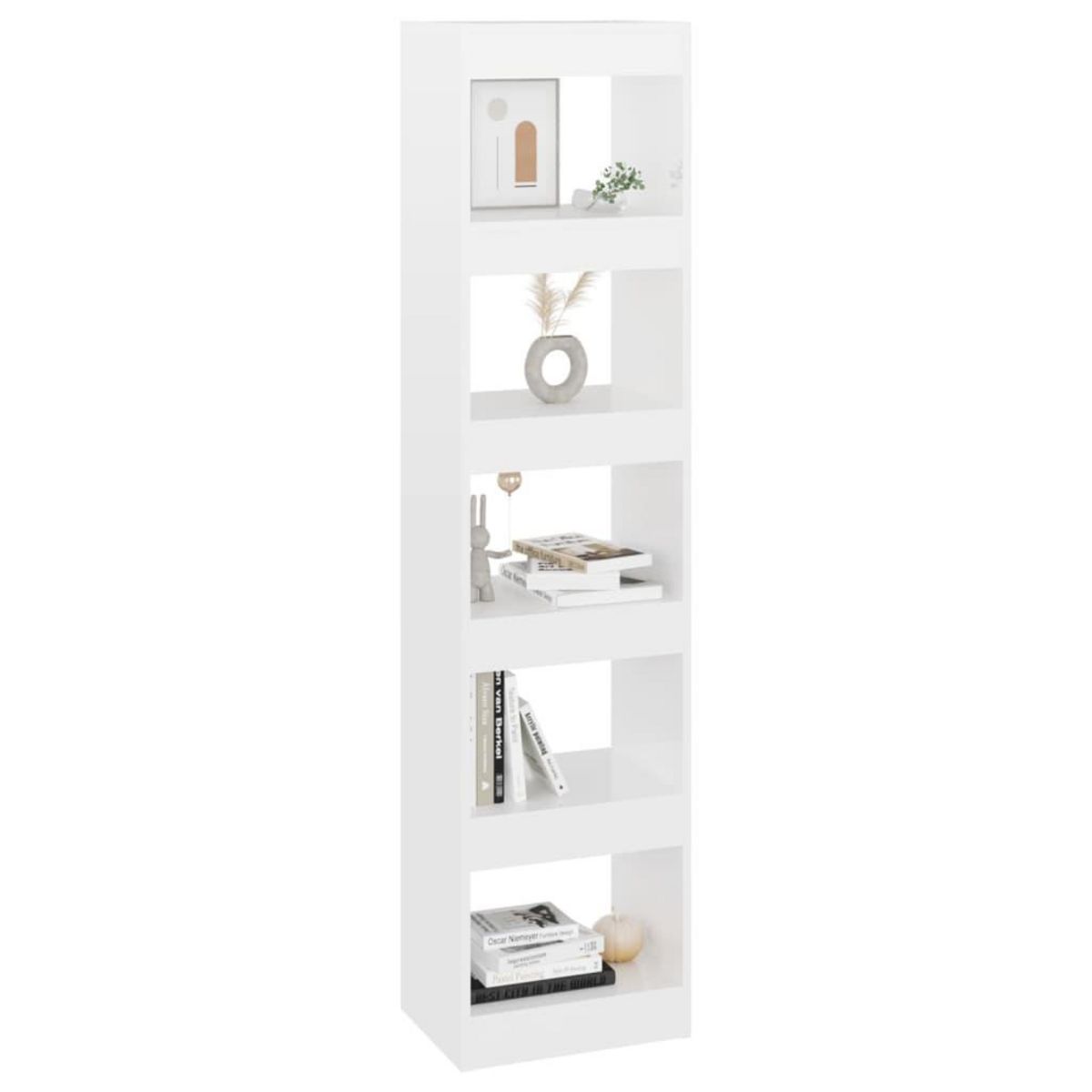 VIDAXL Bibliotheque/Separateur de piece Blanc brillant 40x30x166 cm