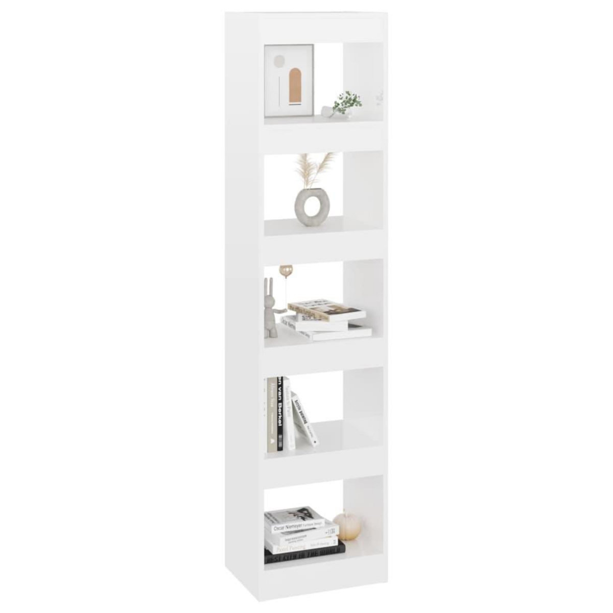 VIDAXL Bibliotheque/Separateur de piece Blanc brillant 40x30x166 cm