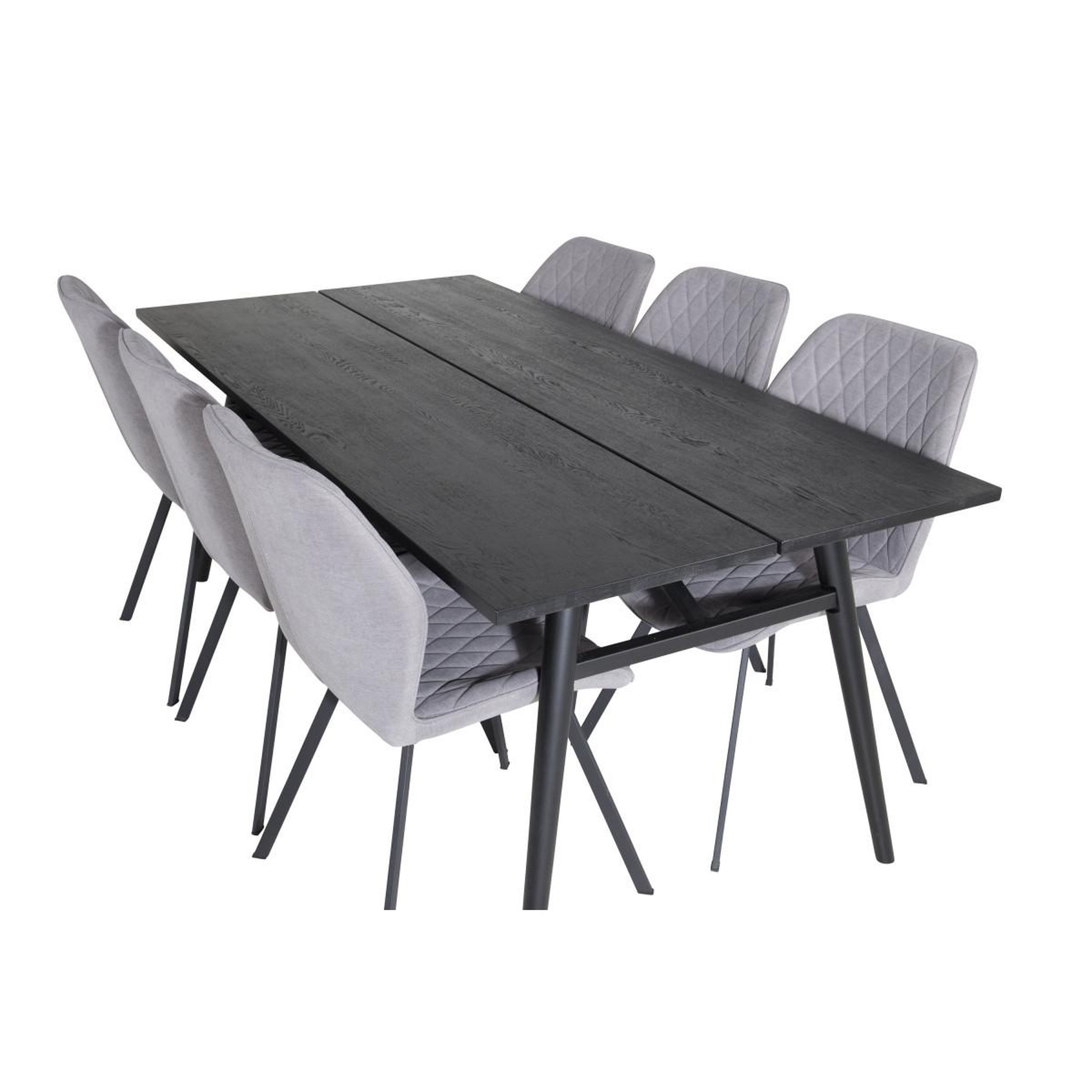 Voir la diapositive 5 : Paris Prix Ensemble table à manger extensible & 6 chaises  sleek & gemma  195-280cm noir & gris