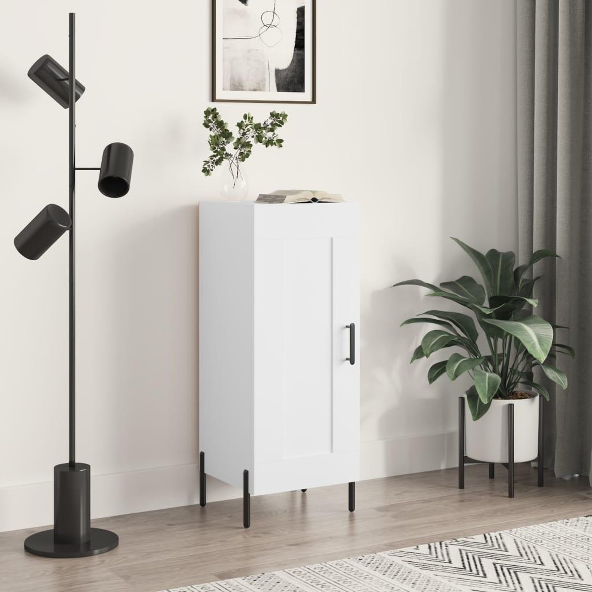 VIDAXL Buffet blanc 34,5x34x90 cm bois d'ingenierie