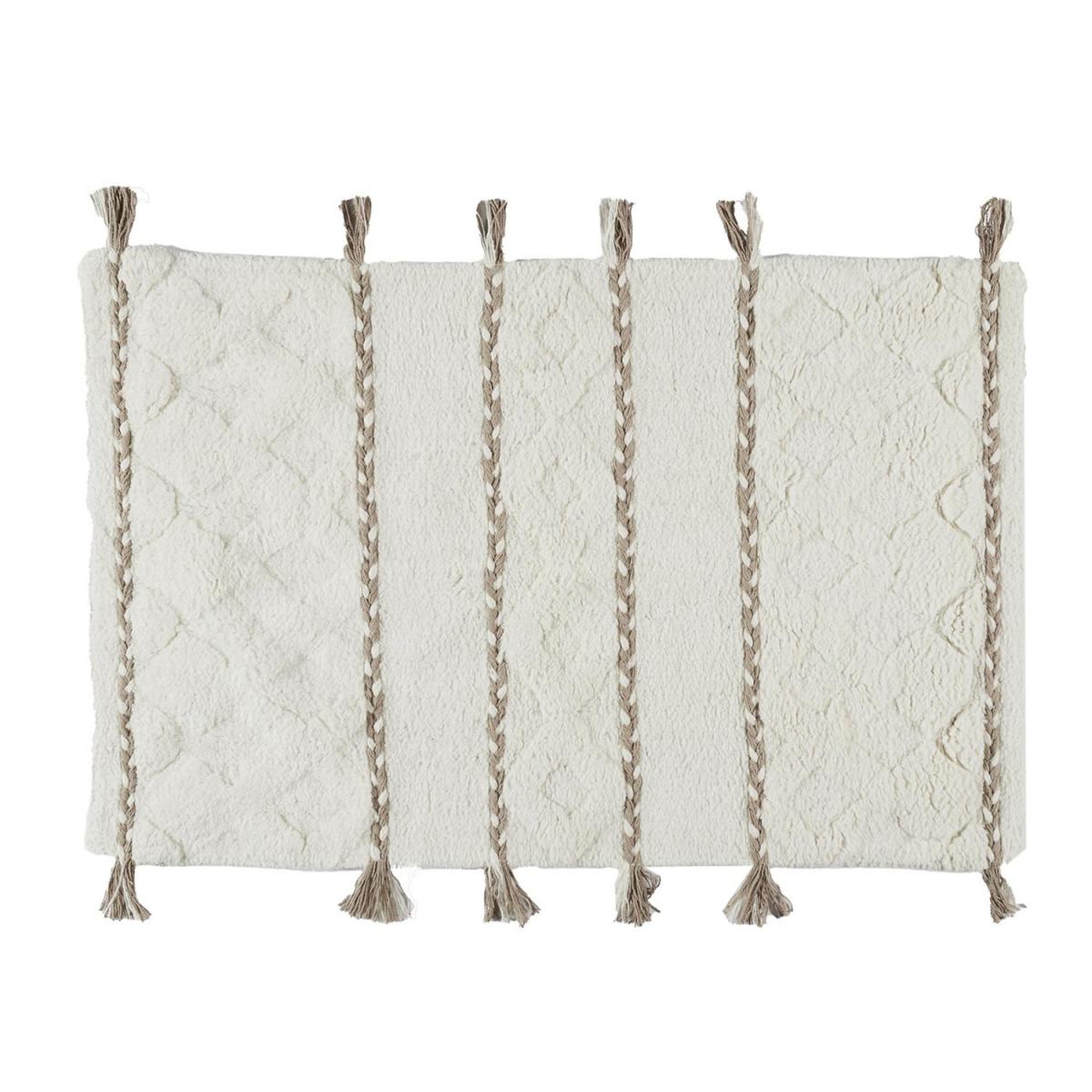 The Home Deco Factory Tapis tufté à pompons  carpet  50x80cm blanc