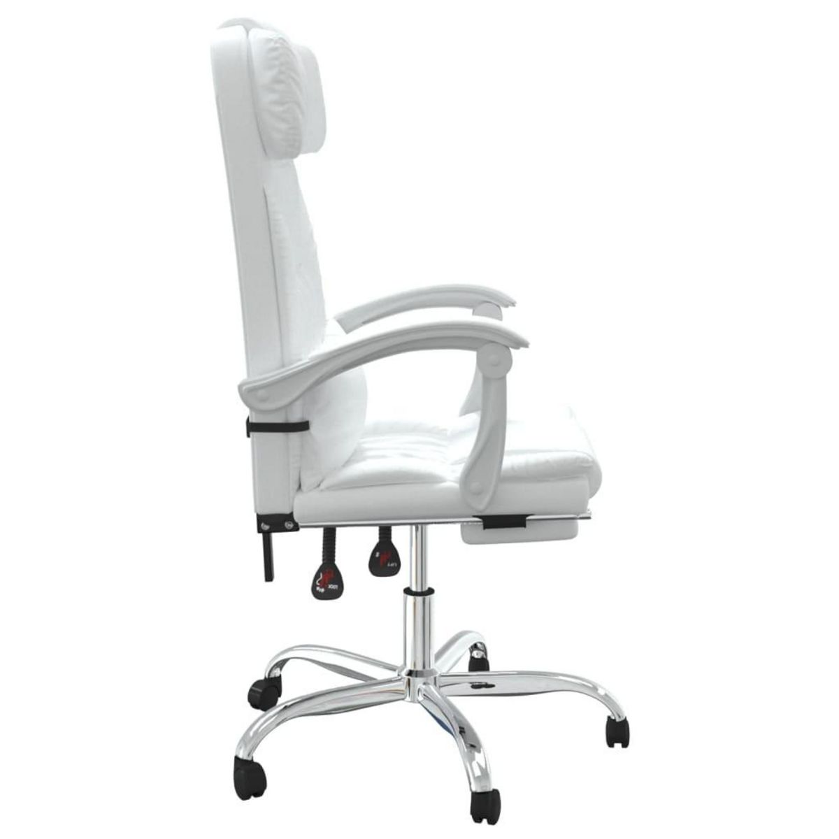 VIDAXL Fauteuil de massage inclinable de bureau Blanc Similicuir