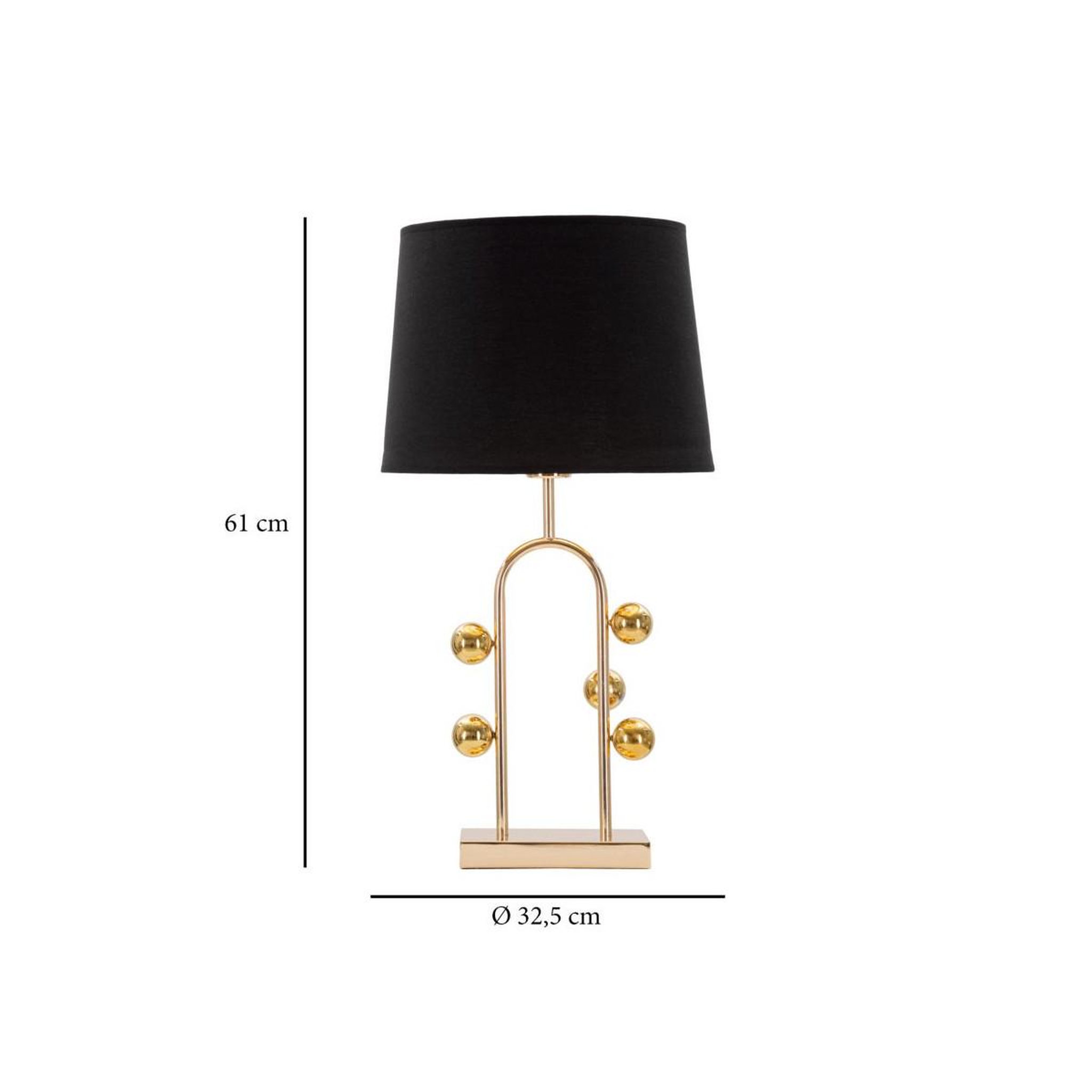 Voir la diapositive 6 : Paris Prix Lampe à poser en métal  bubble  61cm or & noir
