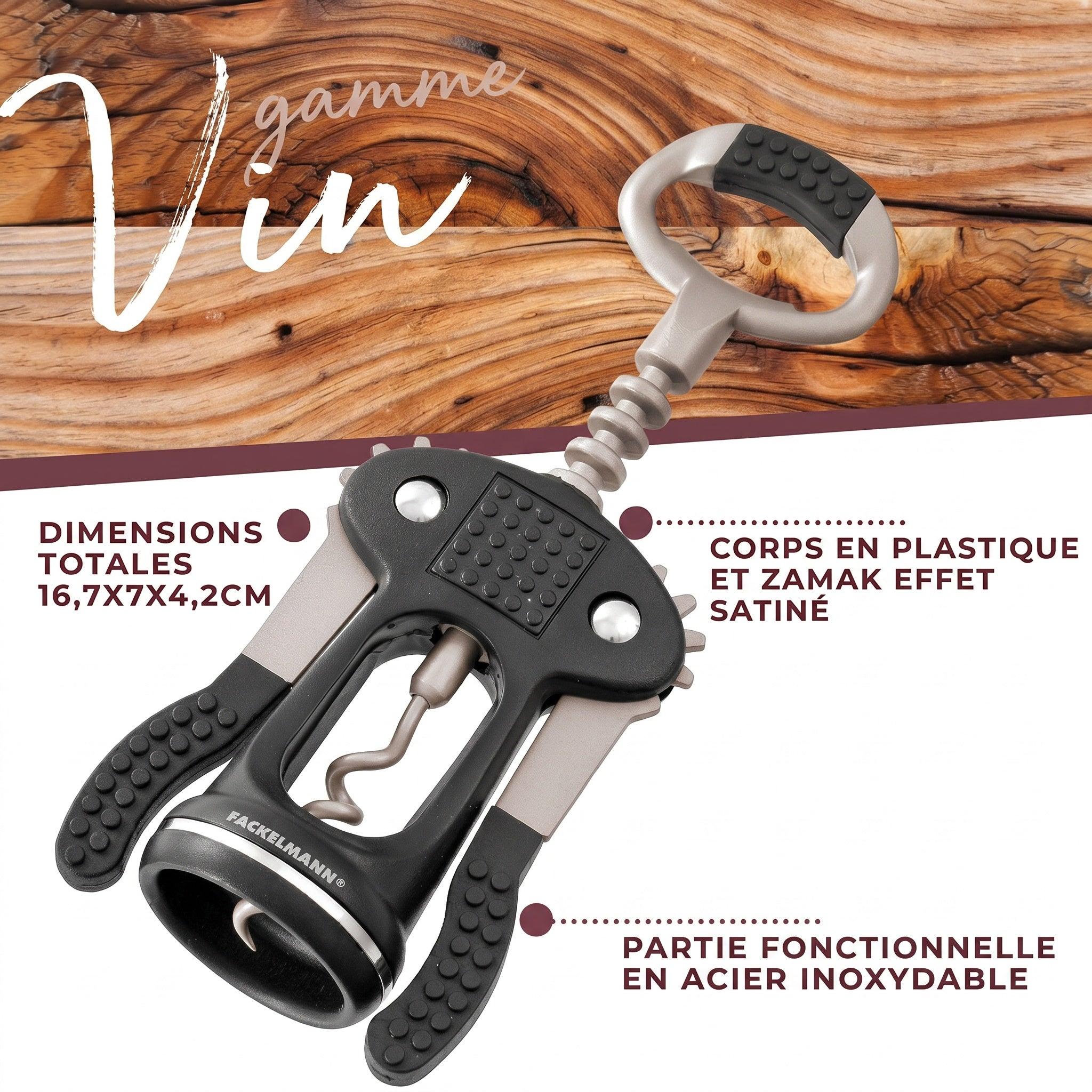 Voir la diapositive 3 : Fackelmann Tire-bouchon à levier décapsuleur 17 cm fackelmann bar concept