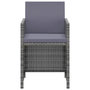 Voir la diapositive 4 : VIDAXL Ensemble a manger de jardin coussins 3pcs Resine tressee Gris