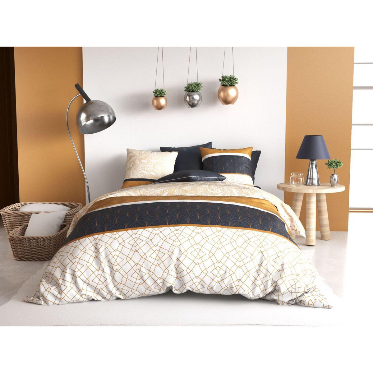 ATELIER DU COTON Parure de couette 100%coton 57fils/cm2 - felora