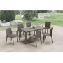 Voir la diapositive 2 : ARETA Table de jardin - 4/6 places - Résine - Taupe - URANO