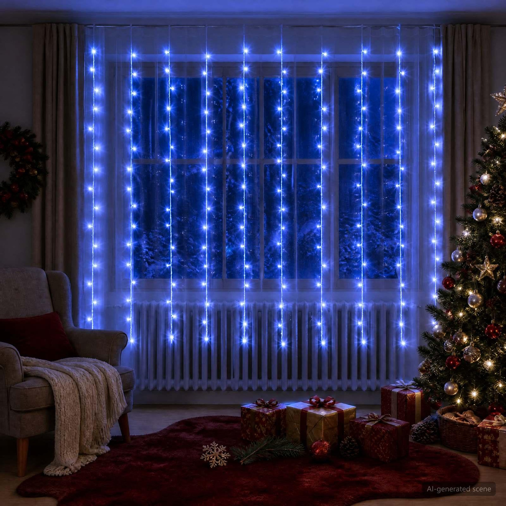 Voir la diapositive 2 : VIDAXL Rideau lumineux Transparent 300 x 200 cm PVC 200 LED