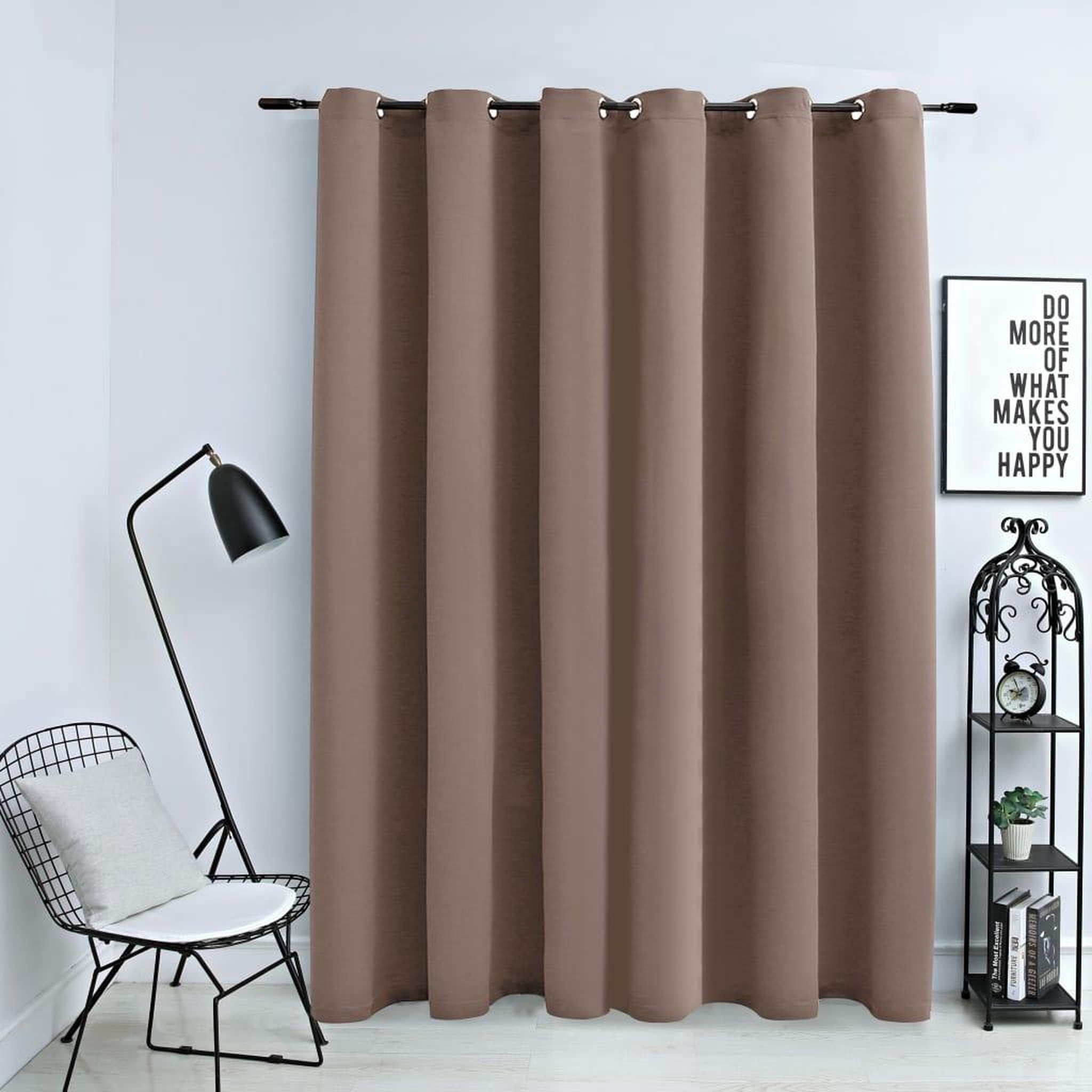 Voir la diapositive 1 : VIDAXL Rideau occultant avec anneaux en metal Taupe 290x245 cm