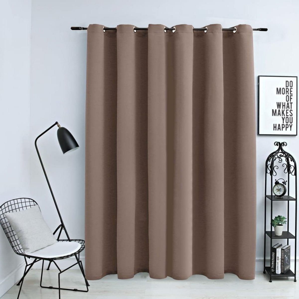VIDAXL Rideau occultant avec anneaux en metal Taupe 290x245 cm