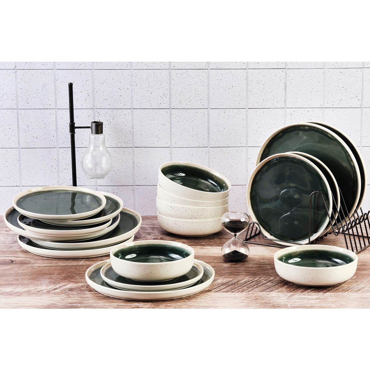 BJORN Service Les Essentiels OXYGEN - 18 pièces - Vert de gris